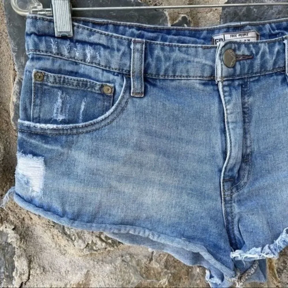 Free People High Cut/Rise Rolled Up Short Shorts